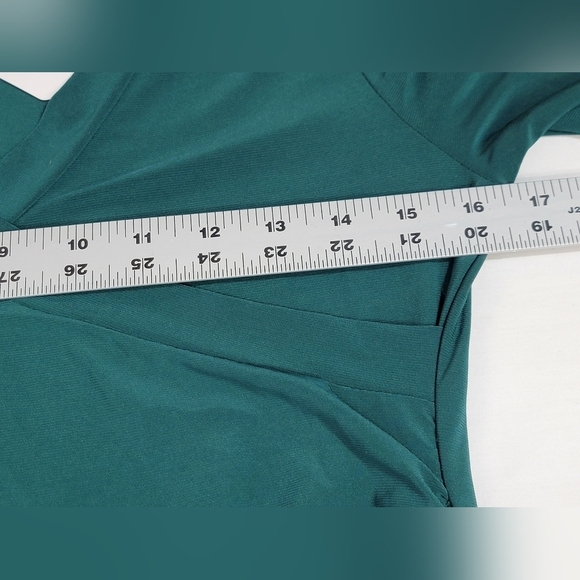 Sexy Mama Maternity Long Sleeve Faux Wrap Green Maternity Dress Size 3 (8-12) - Picture 8 of 11